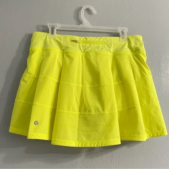 Lululemon Pace Rival skirt yellow Serpentine 10 tennis pickaball golf - Picture 11 of 15